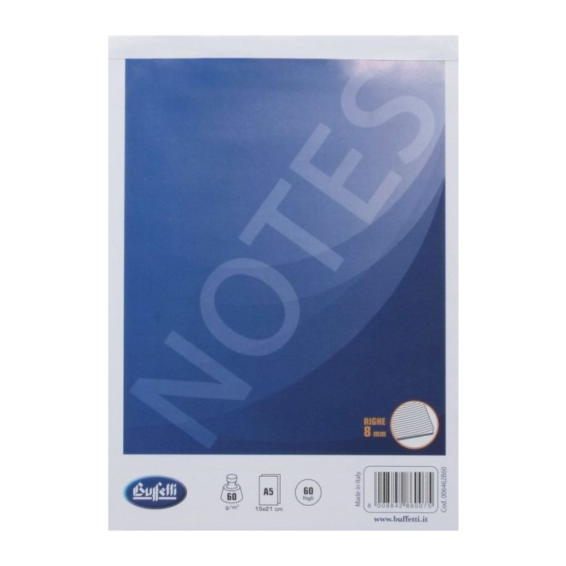 BLOCCO NOTES - A4 - 1R - RIGHE MEDIE E SUPERIORI - PUNTO METALLICO - 60 ...